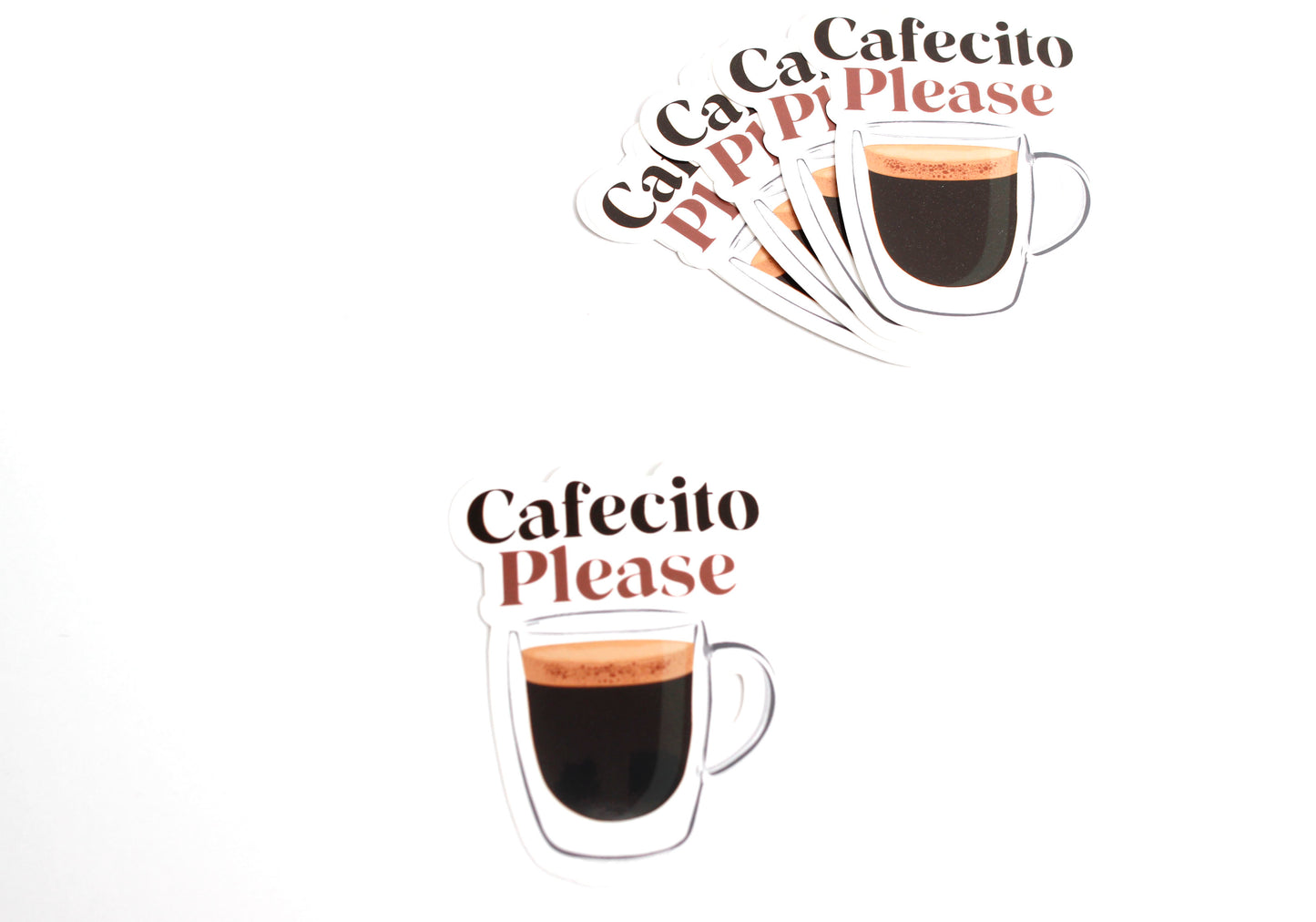 JCar Creative "Cafecito Please" - Waterproof Vinyl Sticker (2.5 x 2 in)