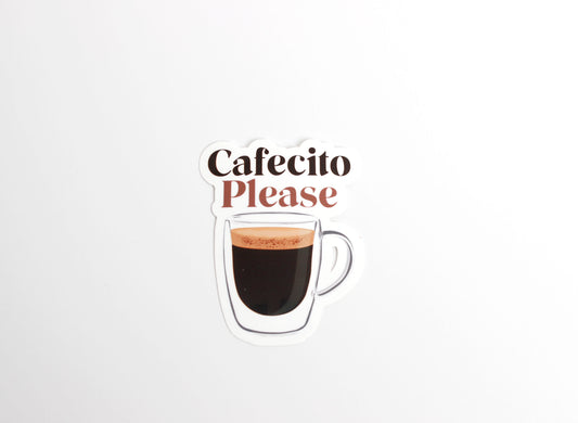 JCar Creative "Cafecito Please" - Waterproof Vinyl Sticker (2.5 x 2 in)