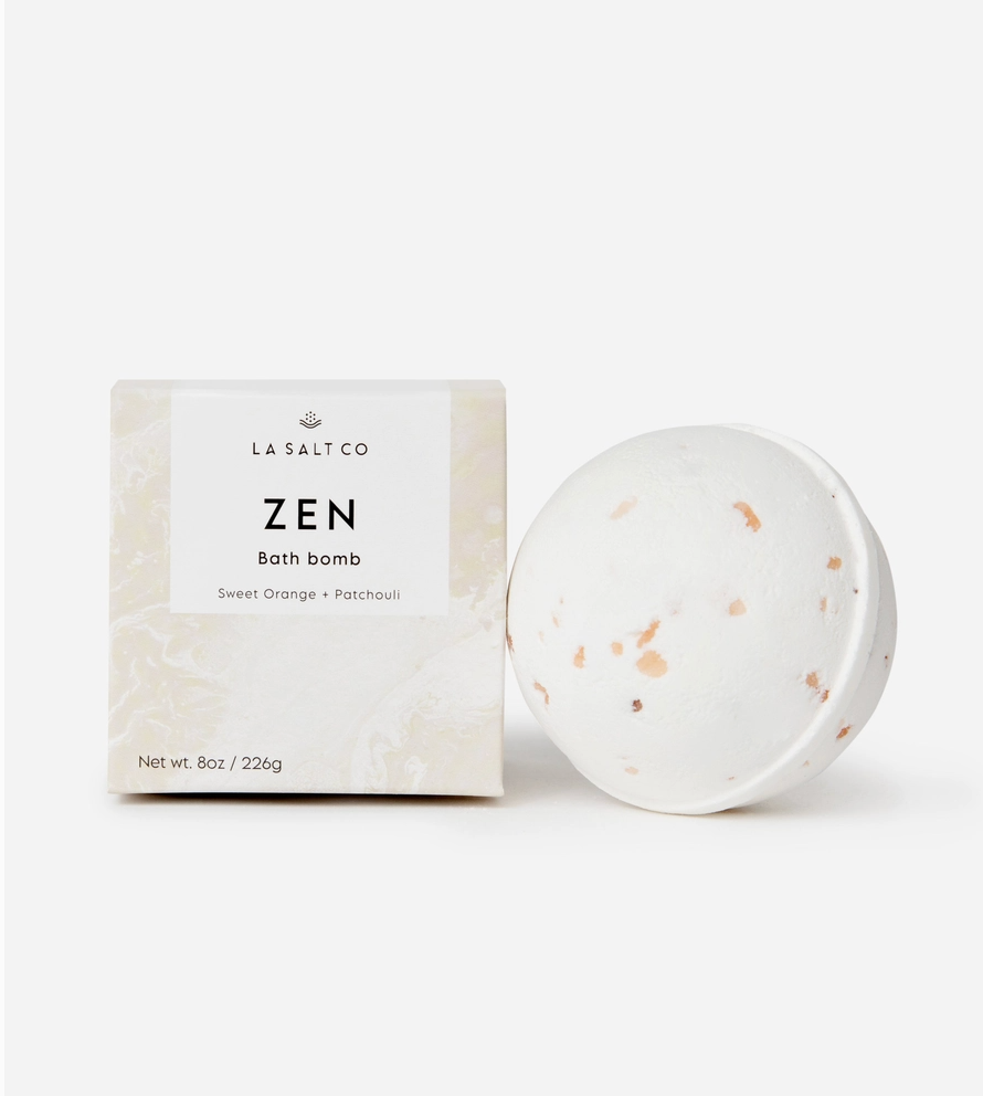 LA Salt Co. Zen Bath Bomb - Himalayan Salt & Citrus Aromatherapy Soak (8oz)