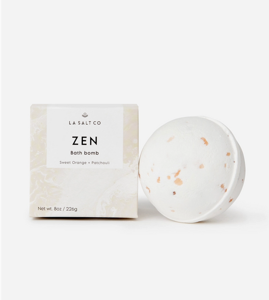 LA Salt Co. Zen Bath Bomb - Himalayan Salt & Citrus Aromatherapy Soak (8oz)